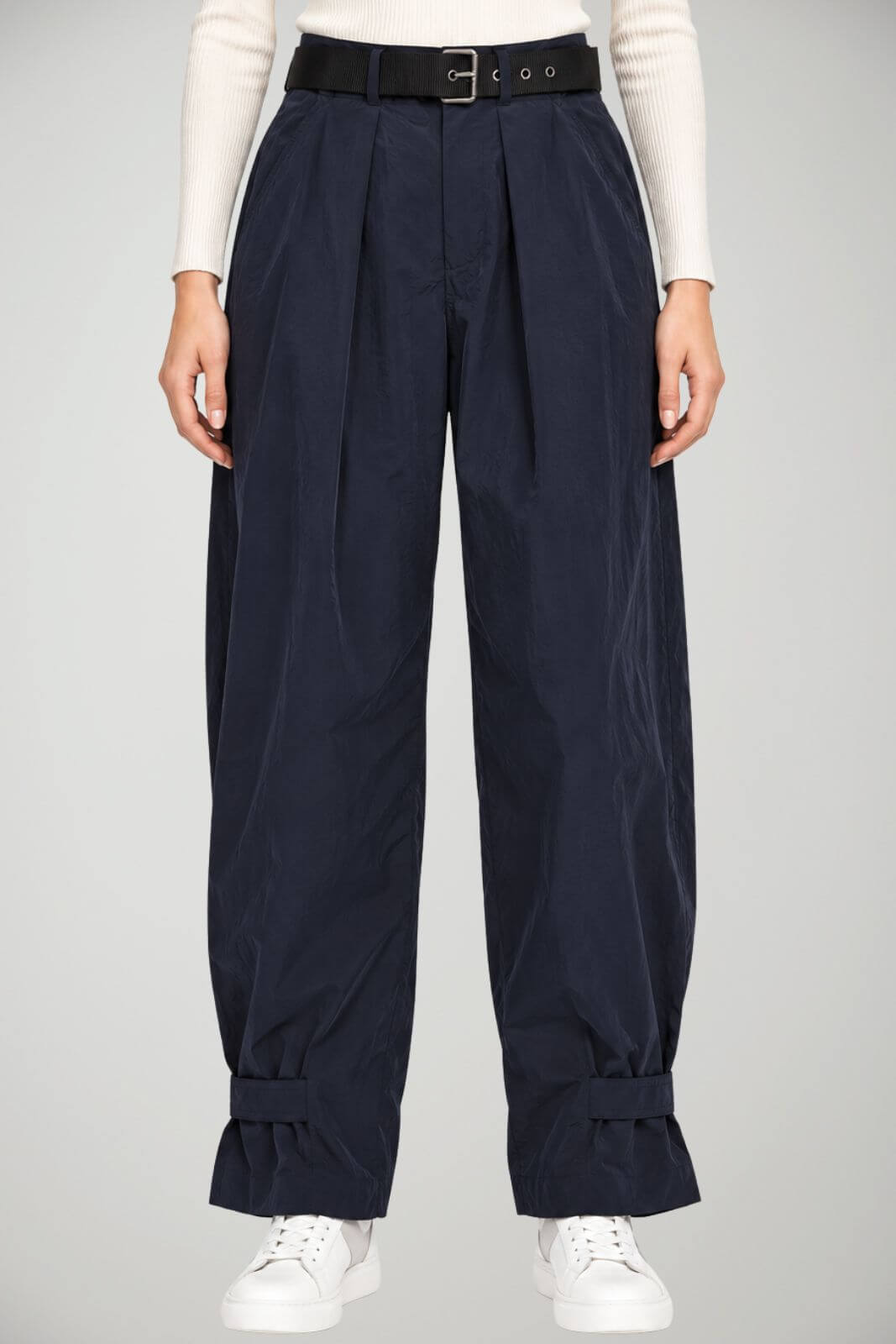 Pinko Pantaloni Donna in Tela Tecnica con Cintura
