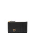 Porta carte in pelle da donna con logo Pinko fronte