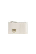 Porta carte in pelle da donna con logo Pinko fronte bianco