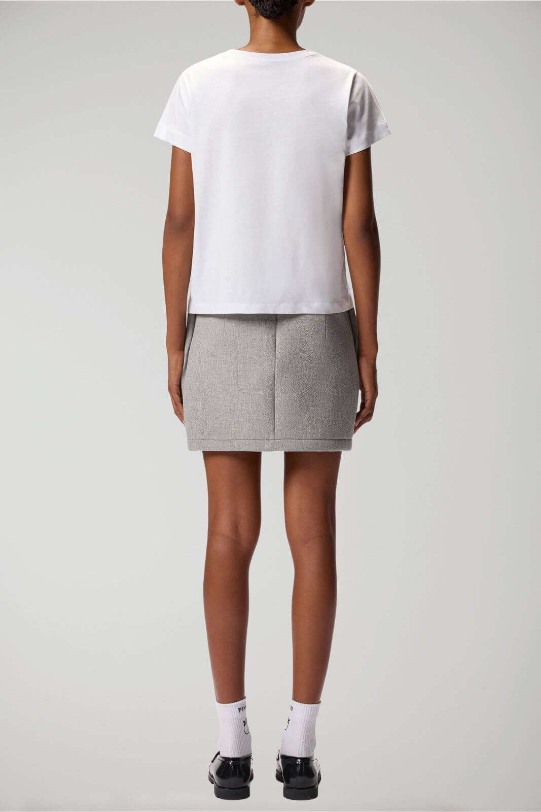 T-shirt da donna in cotone maniche corte Pinko basico retro