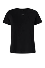 T-shirt da donna in cotone maniche corte Pinko basico fronte nero