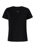 T-shirt da donna in cotone maniche corte Pinko basico fronte nero