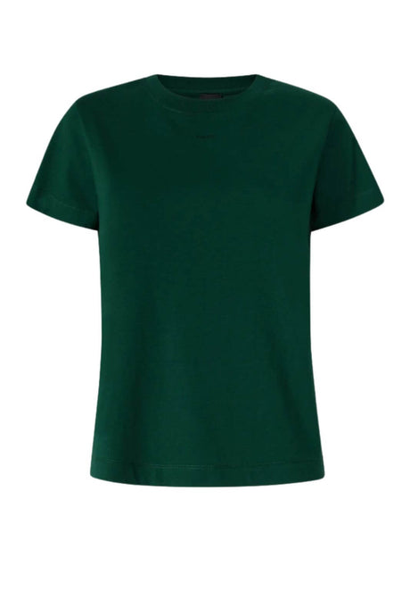T-shirt da donna in cotone maniche corte Pinko basico fronte verde