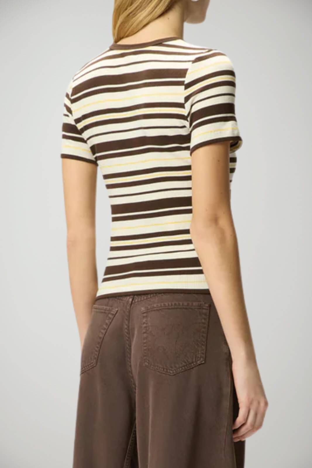 T-shirt da donna Pinko a costine multicolore