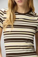 T-shirt da donna Pinko a costine multicolore