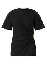 T-shirt da donna Pinko con morsetto e drappeggio sul fianco