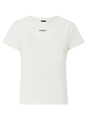 Pinko T-shirt Donna con logo gommato / Bianco
