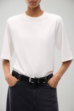 Pinko T-shirt Donna in jersey maniche ampie / Bianco