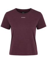 Pinko T-shirt Donna con logo gommato / Bordeaux