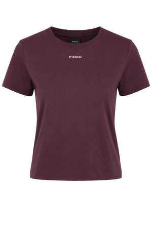 Pinko T-shirt Donna con logo gommato / Bordeaux