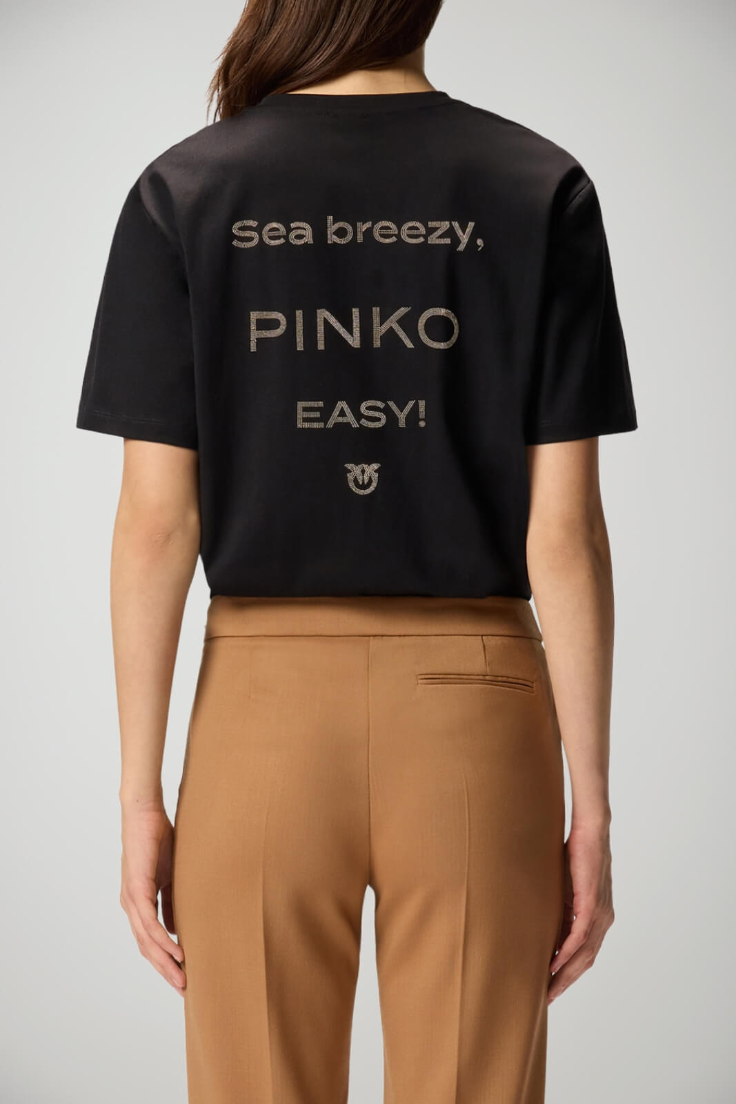 T-shirt da donna Pinko Strepitoso con strass retro