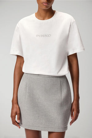 T-shirt donna Pinko maniche corte con strass fronte 1