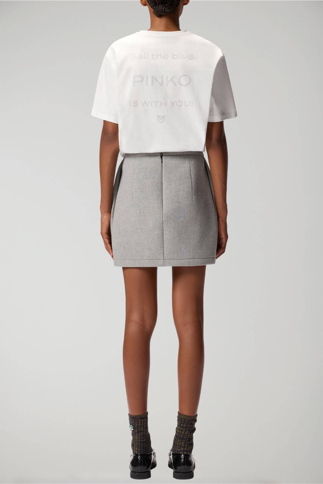 T-shirt donna Pinko maniche corte con strass retro