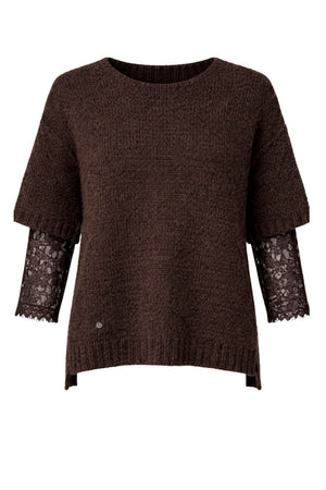 Maglione da donna Please con maniche in pizzo