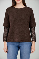 Maglione da donna Please con maniche in pizzo