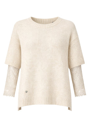 Please Maglia Donna over fit con inserto in pizzo