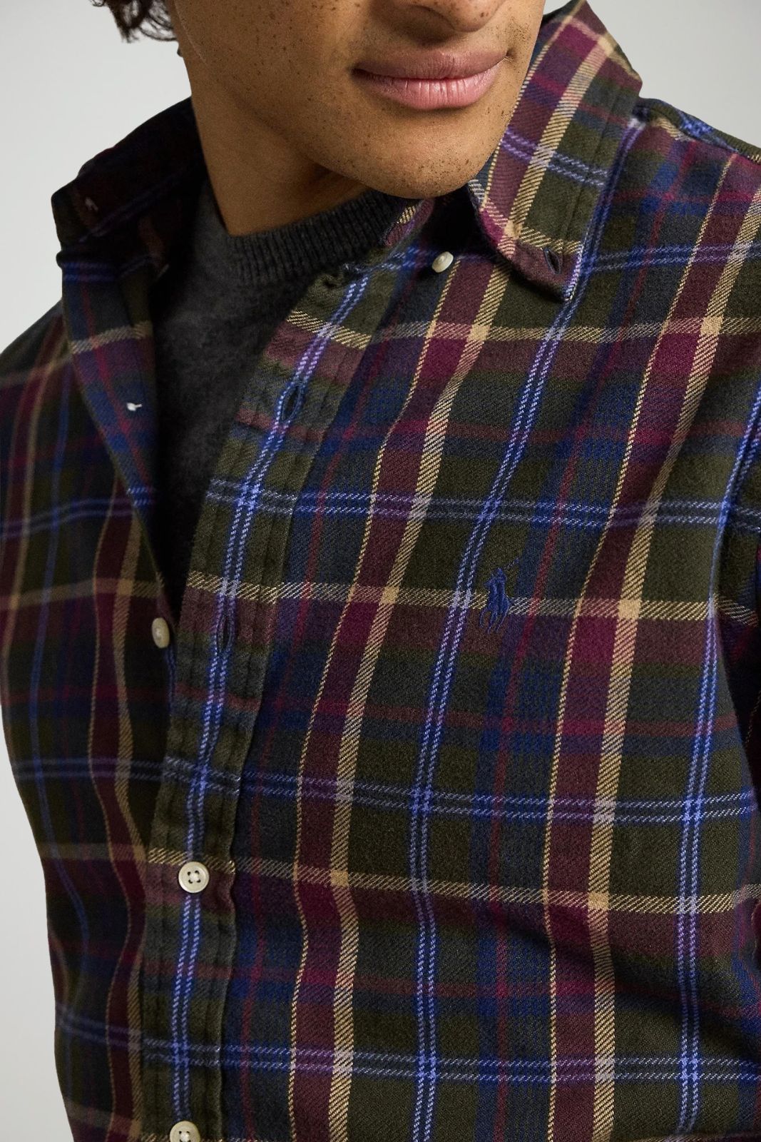 Polo Ralph Lauren Camicia Uomo in flanella Custom Fit