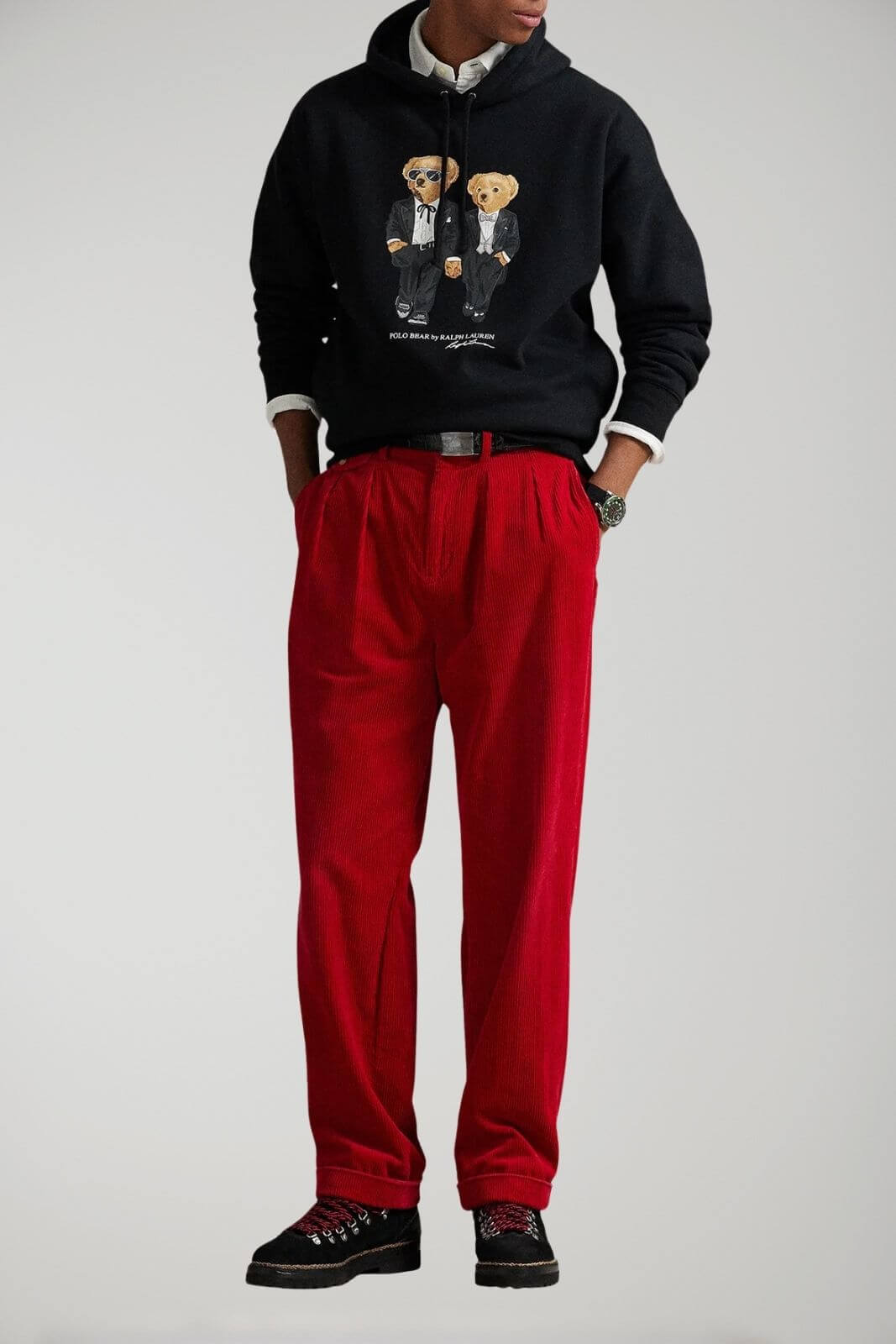 Polo Ralph Lauren felpa uomo polo bear con pelliccia interna