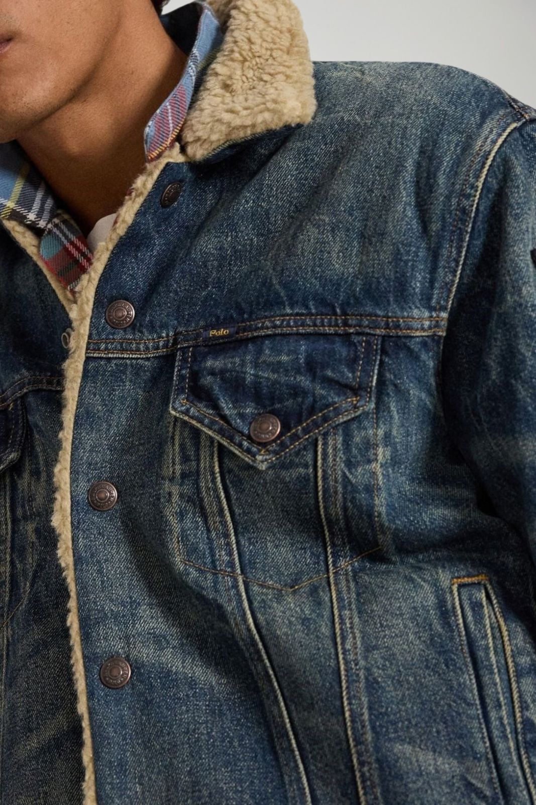 Polo Ralph Lauren Giacca Uomo Trucker con fodera in sherpa