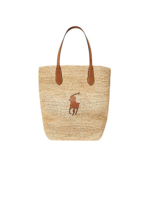 Polo Ralph Lauren Borsa Donna Tote Big Pony grande in rafia
