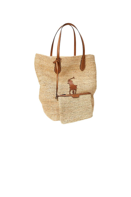 Polo Ralph Lauren Borsa Donna Tote Big Pony grande in rafia