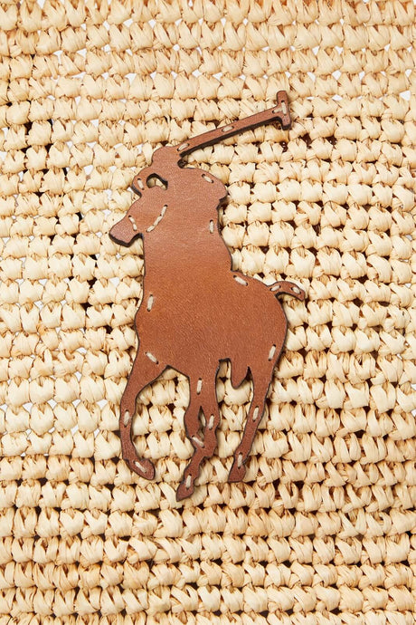 Polo Ralph Lauren Borsa Donna Tote Big Pony grande in rafia