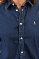 Polo Ralph Lauren Camicia Donna in denim con logo multicolore