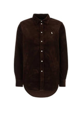 Polo Ralph Lauren Camicia Donna in velluto Classic Fit / Marrone