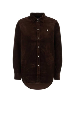 Polo Ralph Lauren Camicia Donna in velluto Classic Fit / Marrone
