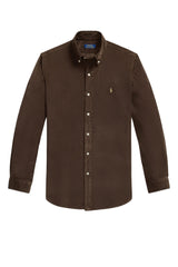 Polo Ralph Lauren Camicia Uomo in velluto Custom Fit / Marrone