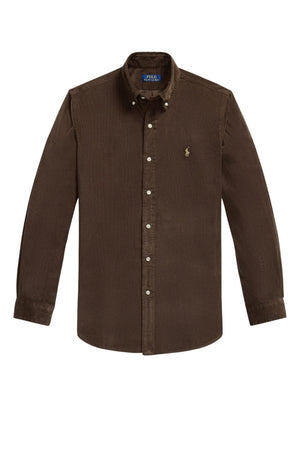 Polo Ralph Lauren Camicia Uomo in velluto Custom Fit / Marrone