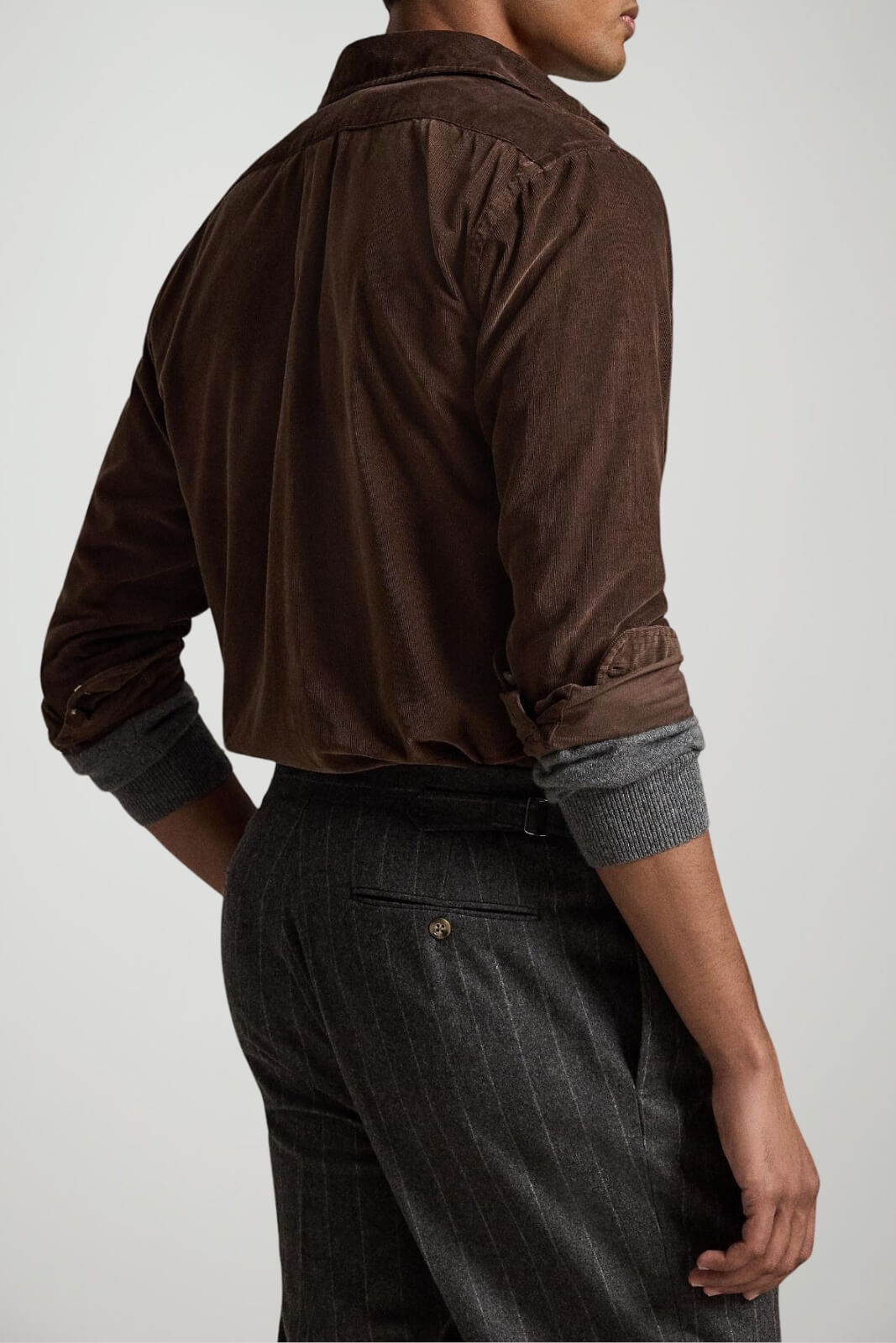 Polo Ralph Lauren Camicia Uomo in velluto Custom Fit / Marrone