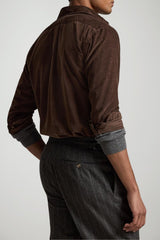Polo Ralph Lauren Camicia Uomo in velluto Custom Fit / Marrone