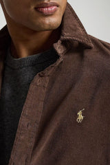 Polo Ralph Lauren Camicia Uomo in velluto Custom Fit / Marrone