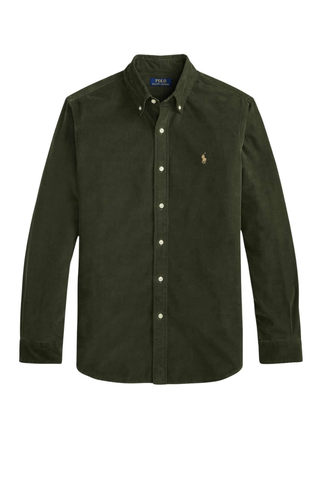 Polo Ralph Lauren Camicia Uomo in velluto Custom Fit / Oliva