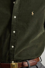 Polo Ralph Lauren Camicia Uomo in velluto Custom Fit / Oliva