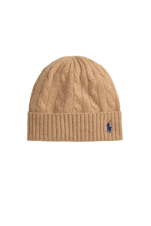 Polo Ralph Lauren Cappello Donna in lana a trecce / Cammello