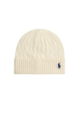 Polo Ralph Lauren Cappello Donna in lana a trecce / Crema