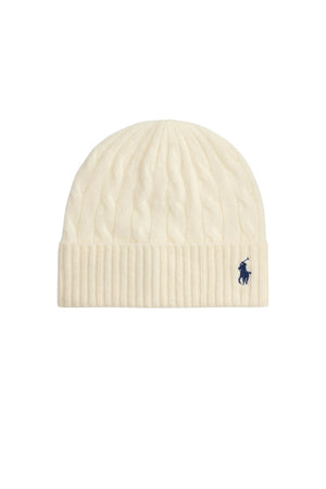 Polo Ralph Lauren Cappello Donna in lana a trecce / Crema