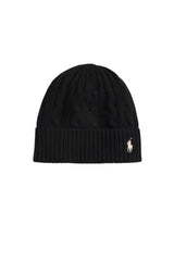 Polo Ralph Lauren Cappello Donna in lana a trecce / Nero