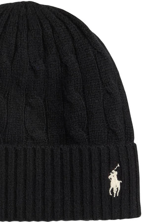 Polo Ralph Lauren Cappello Donna in lana a trecce / Nero