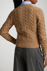 Polo Ralph Lauren Cardigan Donna a trecce / Cammello