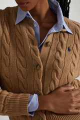Polo Ralph Lauren Cardigan Donna a trecce / Cammello
