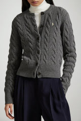 Polo Ralph Lauren Cardigan Donna a trecce / Grigio