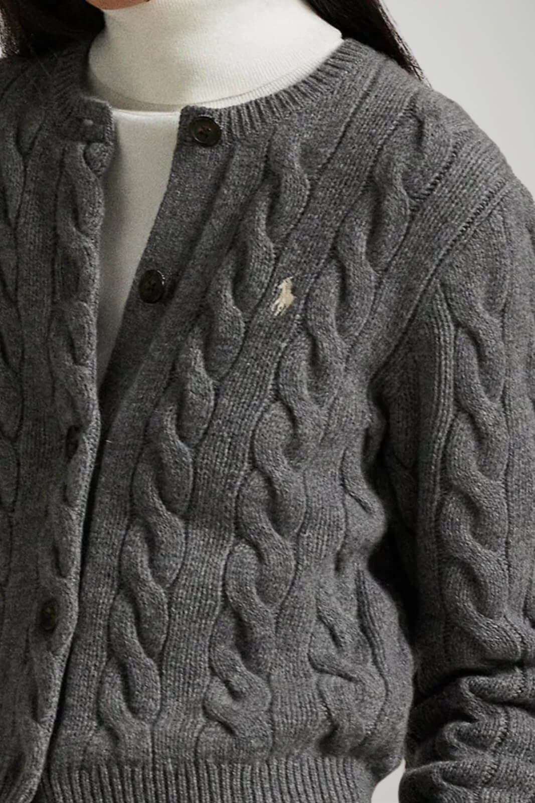 Polo Ralph Lauren Cardigan Donna a trecce / Grigio