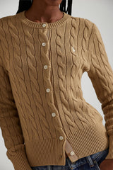 Polo Ralph Lauren Cardigan Donna a trecce / camel
