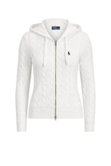 Polo Ralph Lauren Cardigan Donna a trecce con cappuccio