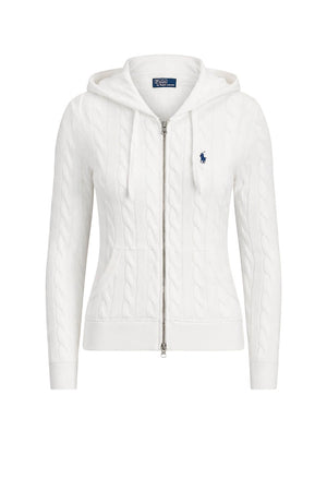 Polo Ralph Lauren Cardigan Donna a trecce con cappuccio