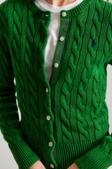 Polo Ralph Lauren Cardigan Donna a trecce / green