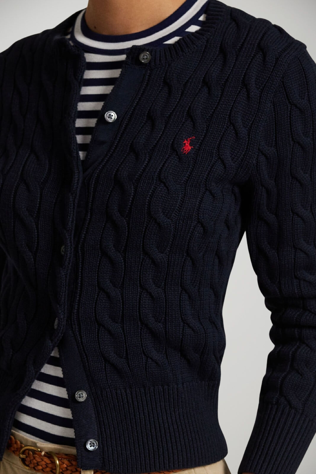 Polo Ralph Lauren Cardigan Donna a trecce / navy